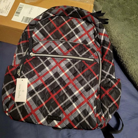 New! Vera Bradley Campus Backpack in Paris Plaid - Picture 1 of 6
